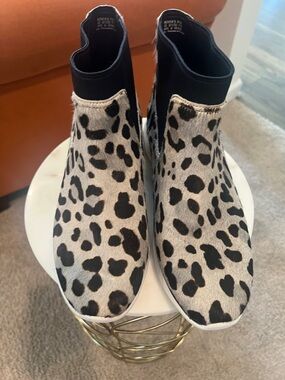 Cole Haan Leopard-Print Slip-On Ankle Sneakers in Black & Cream
